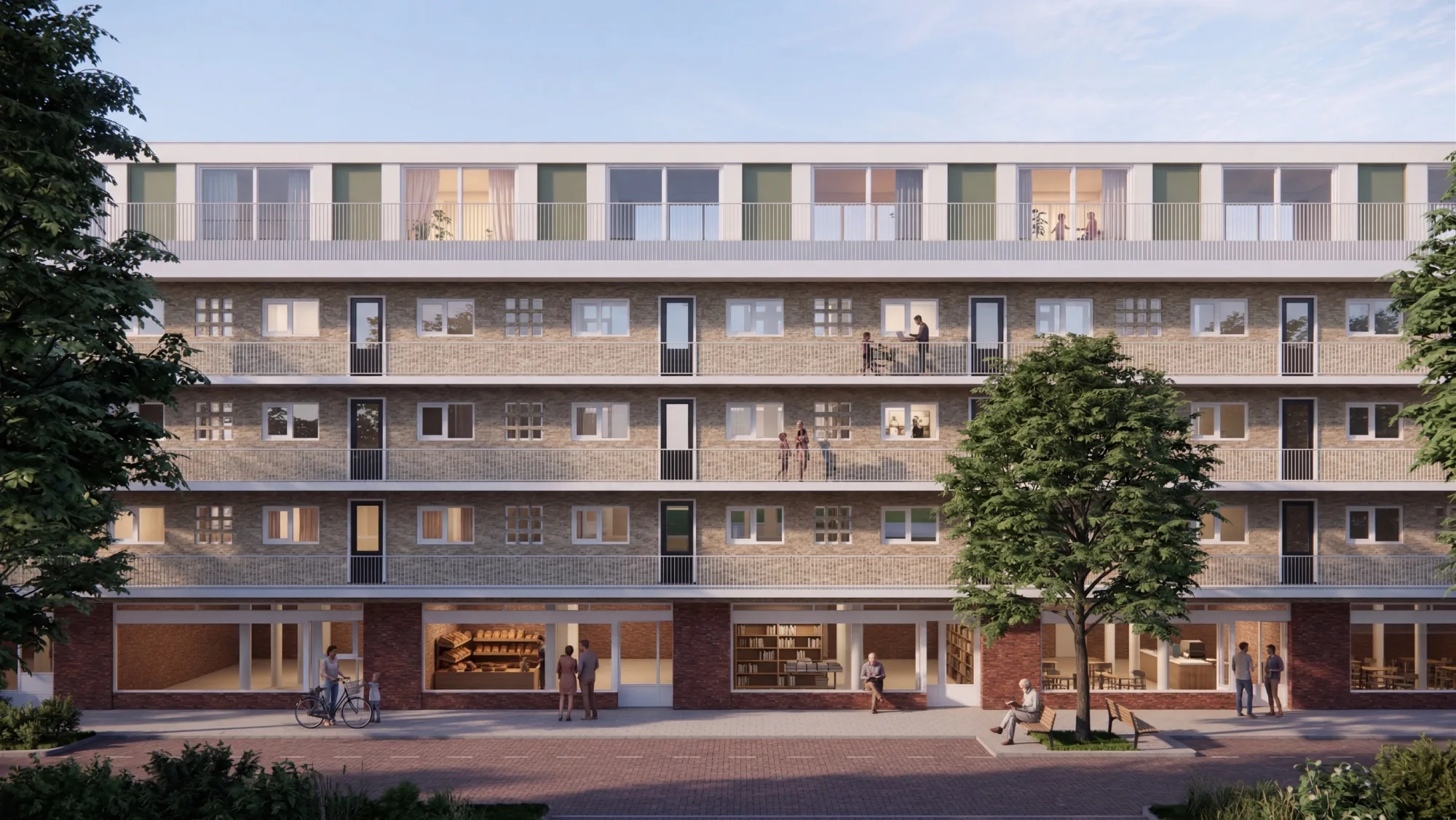 Optopping met nieuwe plint, render de Architekten Cie.