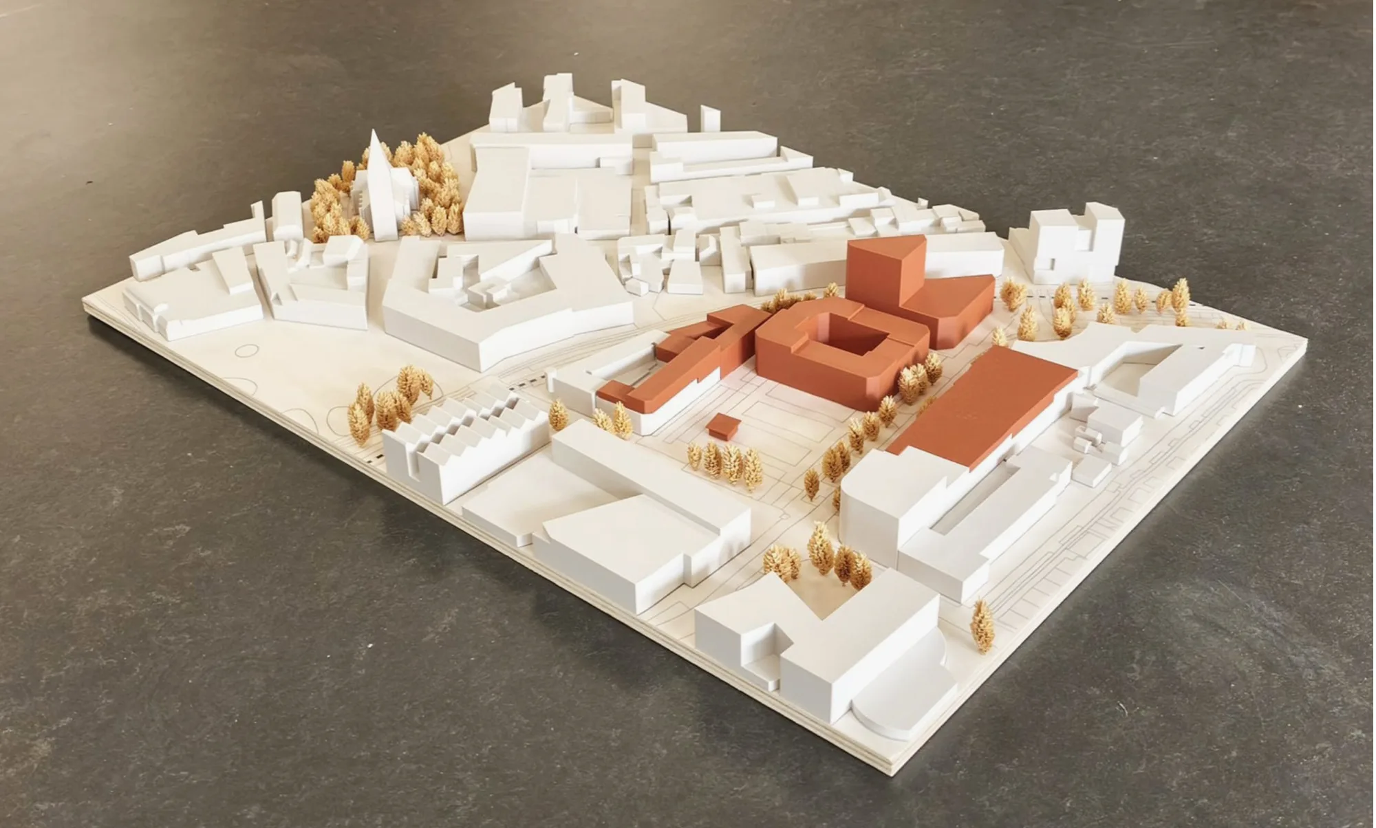 Maquette Kuiperplein, Ede: optopstudie in het centrum